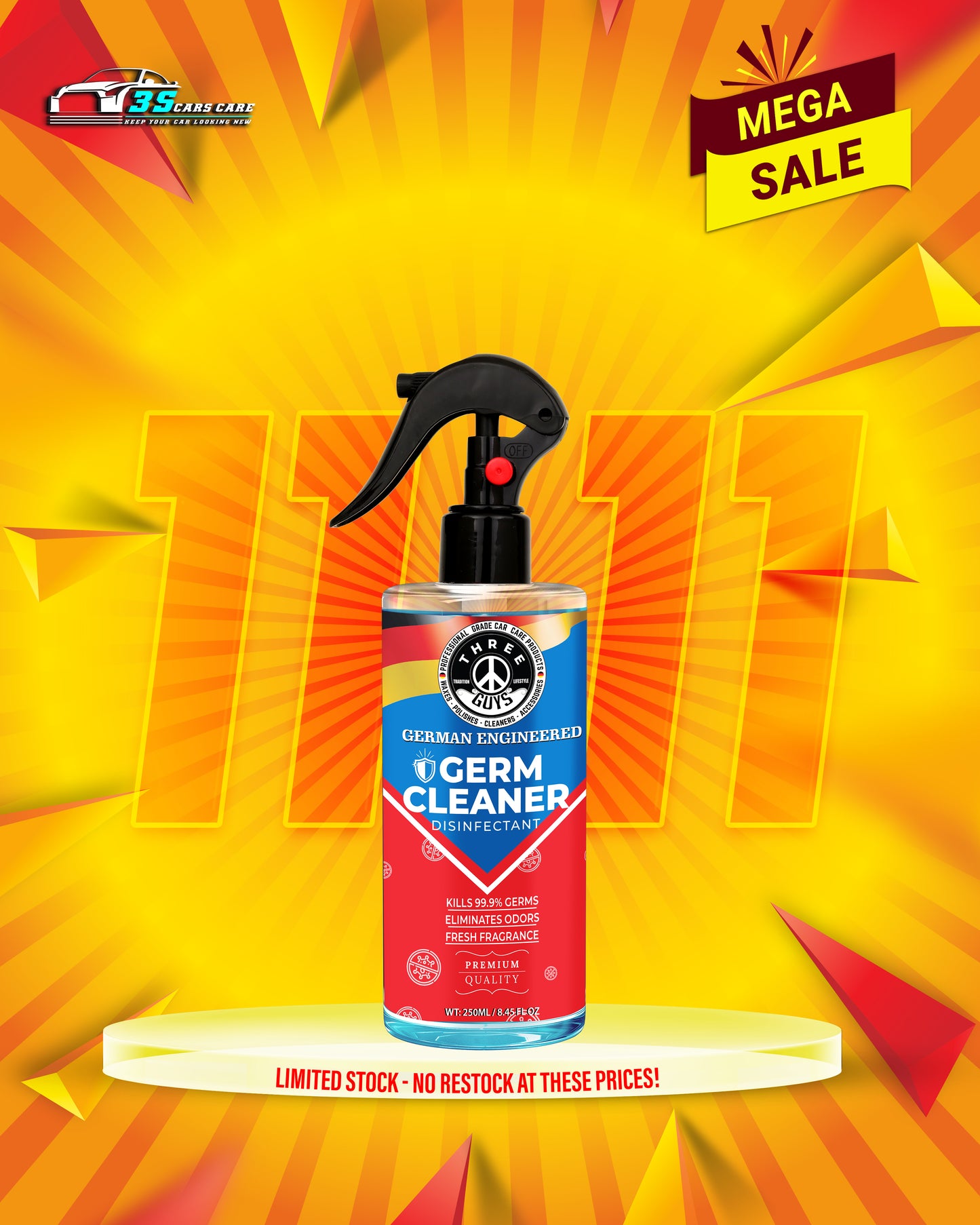 Germ Cleaner Disinfectant – Odor Eliminator & Surface Sanitizer | THREE GUYS - German Engineered