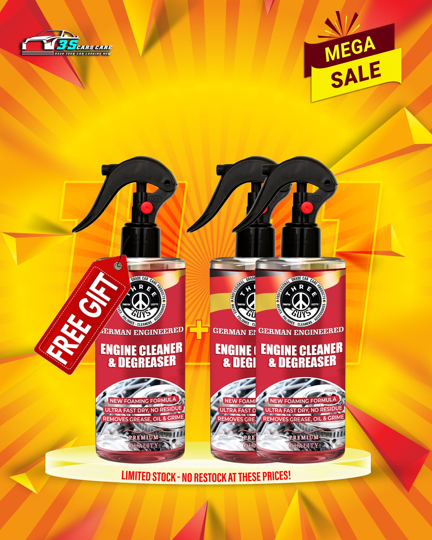 Engine Cleaner & Degreaser | THREE GUYS | German Engineered (250ml)