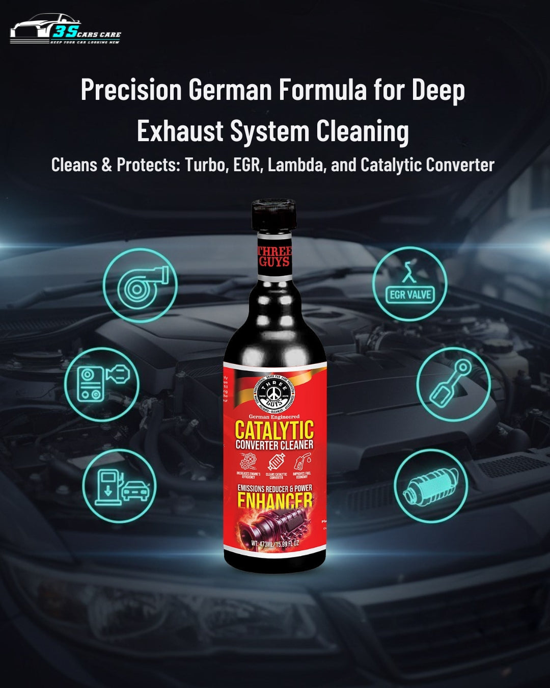 Catalytic Converter Cleaner – 473ml – THREE GUYS - German Engineered