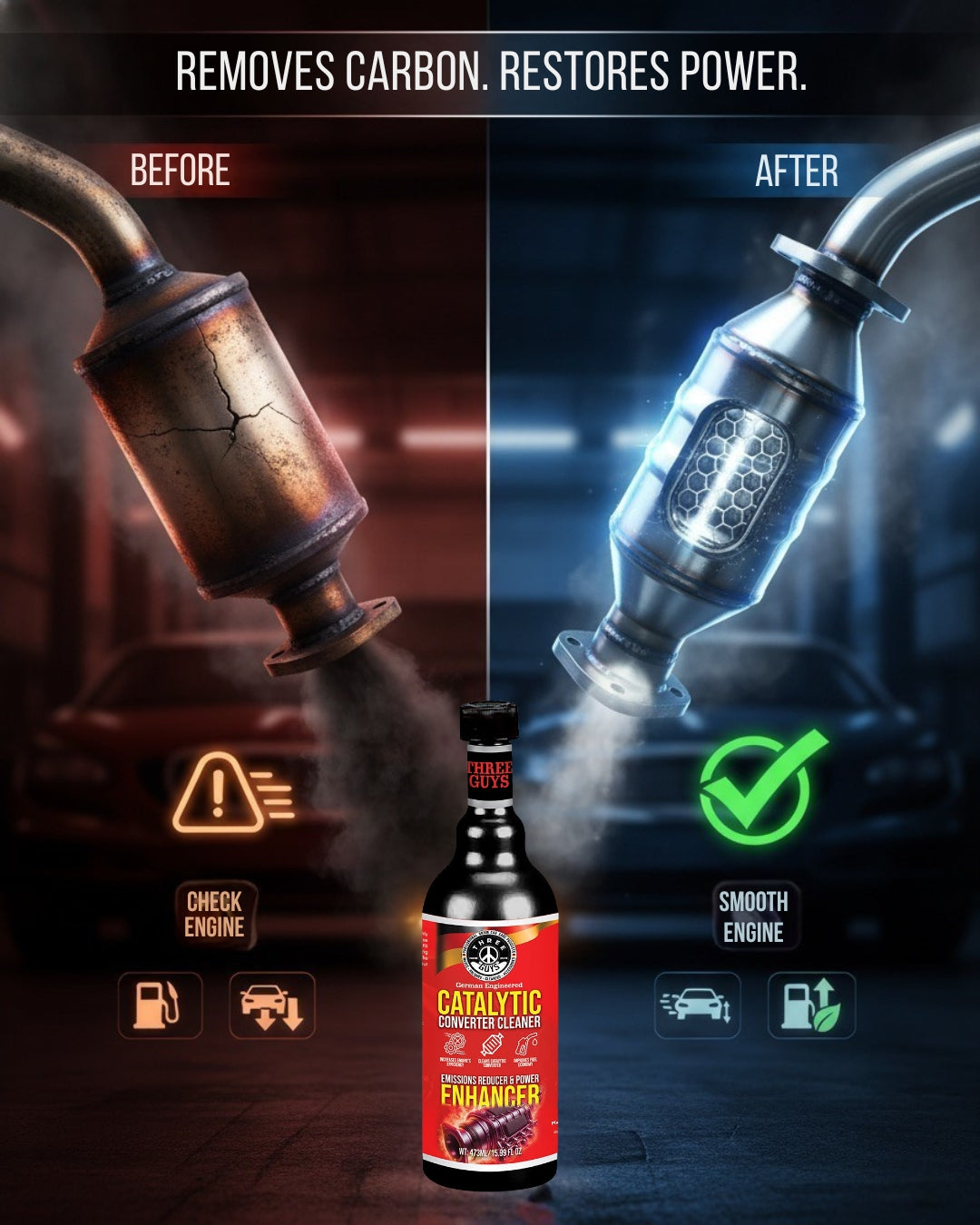 Catalytic Converter Cleaner – 473ml – THREE GUYS - German Engineered