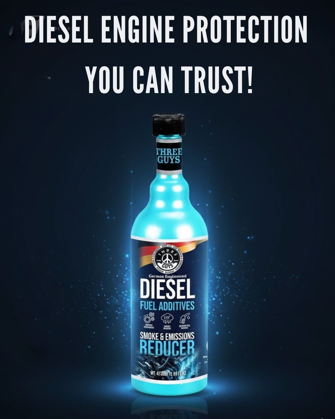 Diesel Fuel Additive – Reduces Emissions, Improves Performance & Fuel Economy – 473ml | THREE GUYS – German Engineered