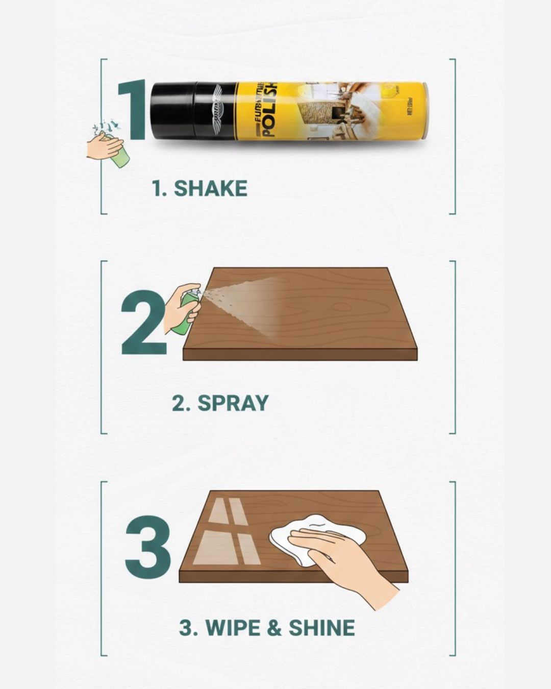 Furniture Polish | Wood Cleaner & Protector Spray (550ml) - BOTNY