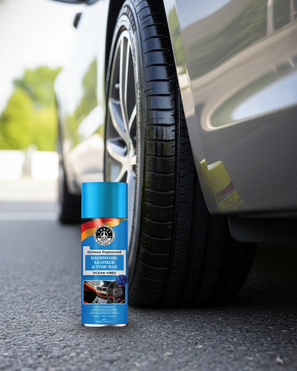 THREE GUYS Dashboard Leather & Tyre Wax (450ml) – Ocean Vibes Fragrance | UV Protection & Dust Repellent | German Engineered