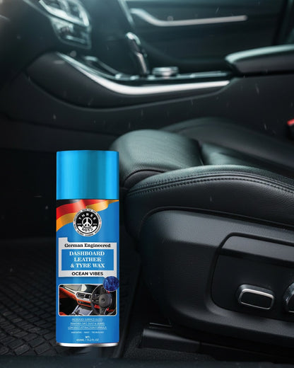 THREE GUYS Dashboard Leather & Tyre Wax (450ml) – Ocean Vibes Fragrance | UV Protection & Dust Repellent | German Engineered