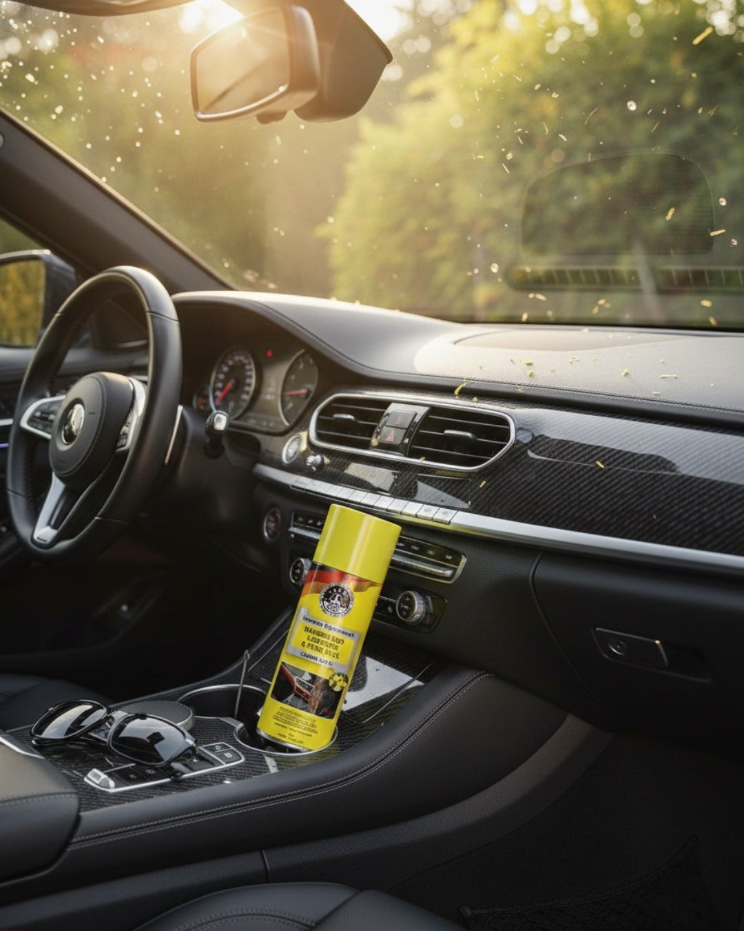 THREE GUYS Dashboard Leather & Tyre Wax (450ml) – Lemon Lime Fragrance | UV Protection & Dust Repellent | German Engineered