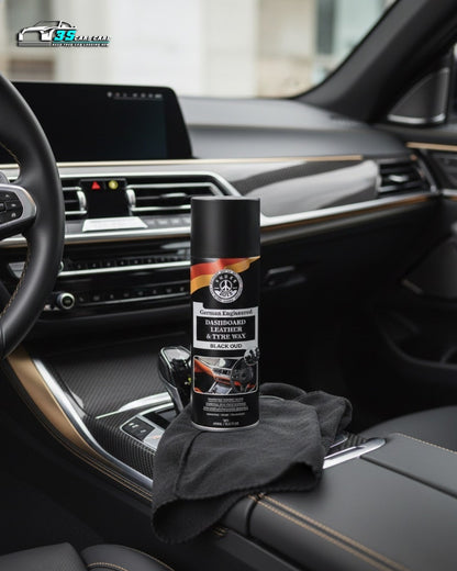 THREE GUYS Dashboard Leather & Tyre Wax (450ml) – Black Oud Fragrance | UV Protection & Dust Repellent | German Engineered