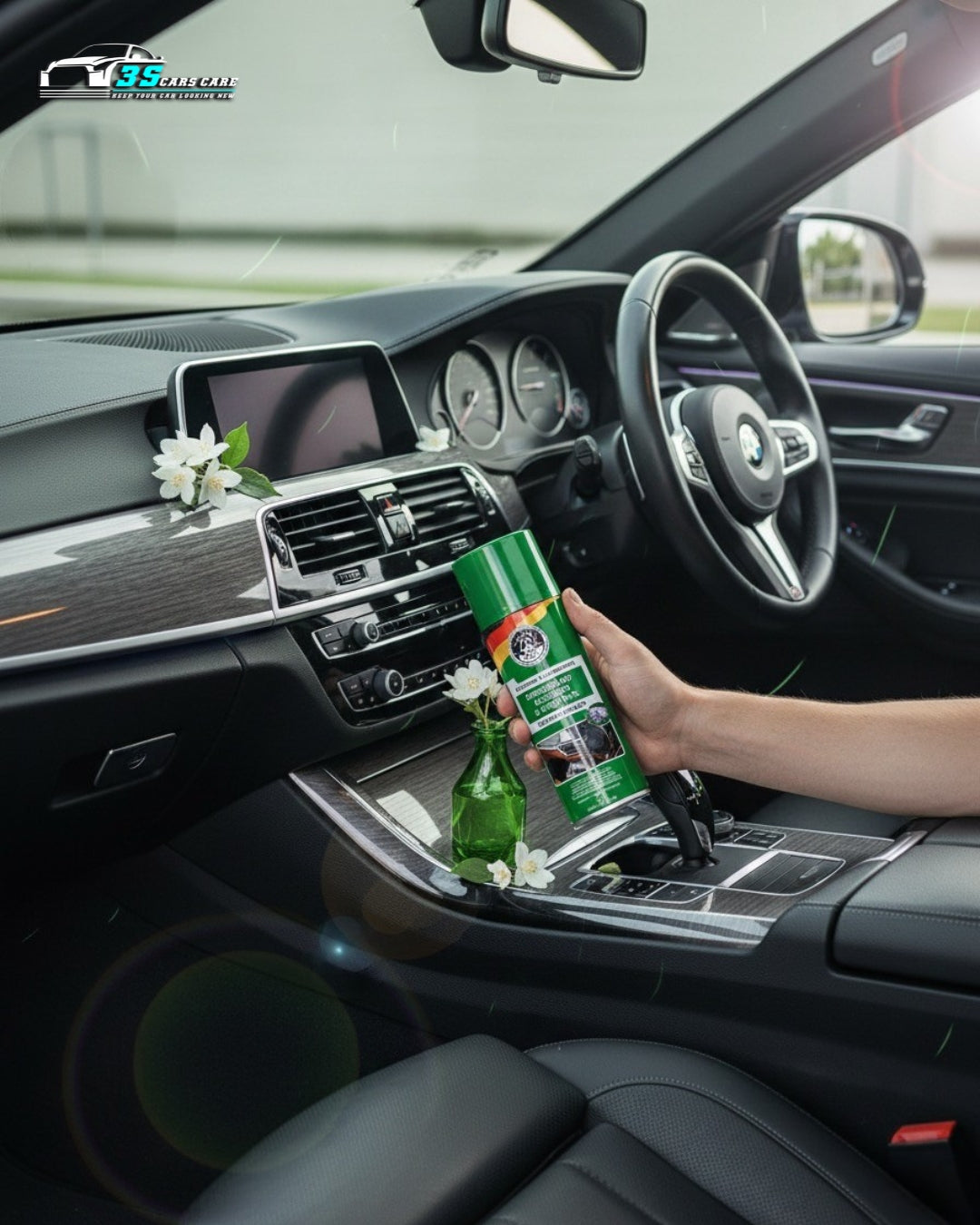 THREE GUYS Dashboard Leather & Tyre Wax (450ml) – Sweet Jasmine Fragrance | UV Protection & Dust Repellent | German Engineered