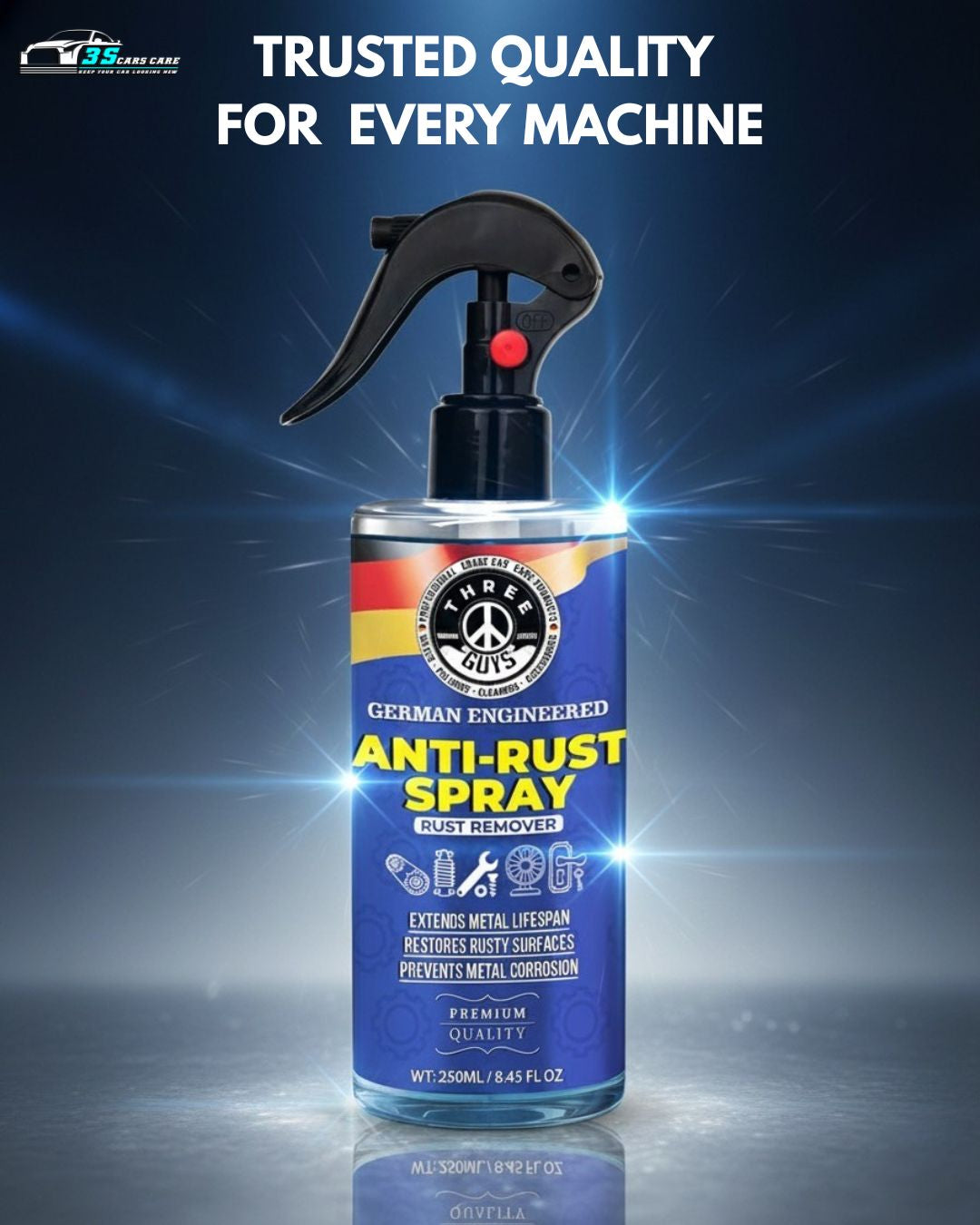 Anti-Rust Spray | Rust Remover & Corrosion Protector (Premium Quality) | THREE GUYS | German Engineered (250ml)