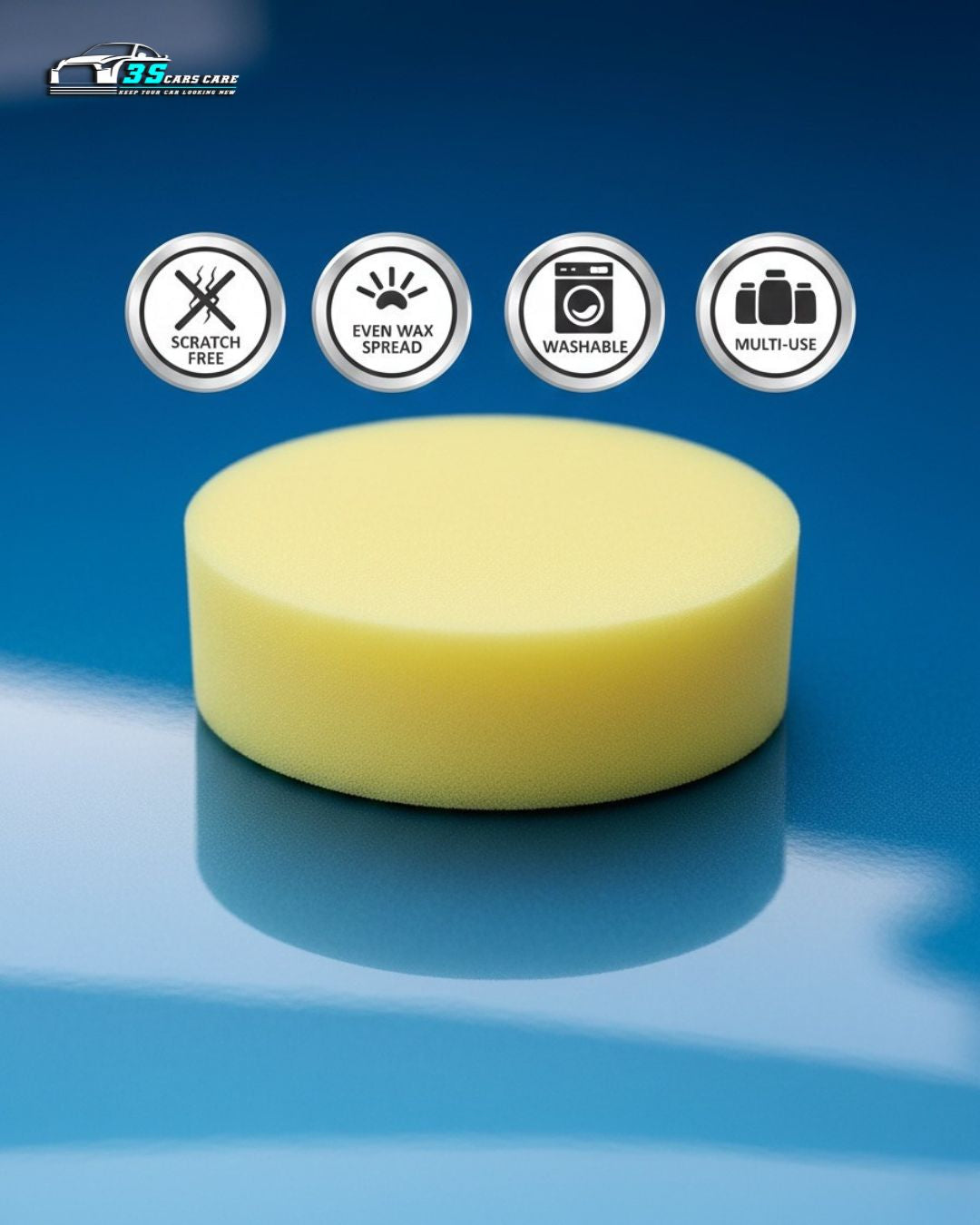 Premium Foam Car Wax Applicator Pad – Soft, Scratch-Free Polishing Sponge for Wax, Polish & Car Detailing