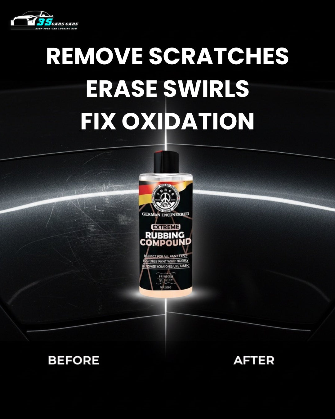 Extreme Rubbing Compound – Scratch & Swirl Remover | THREE GUYS | German Engineered (250g)