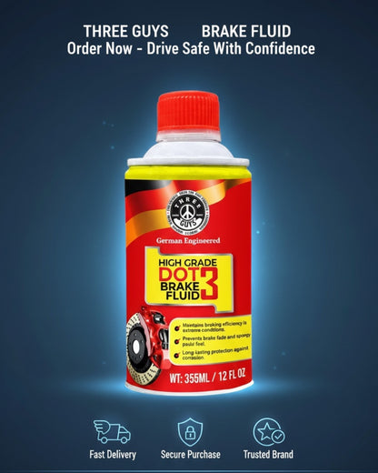 High Grade Brake Fluid DOT 3 | Heavy-Duty, Non-Petroleum Based – THREE GUYS - German Engineered