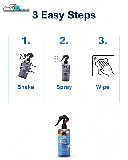 Glass Cleaner Spray – Streak-Free Shine for Car & Home – 250ml | THREE GUYS - German Engineered