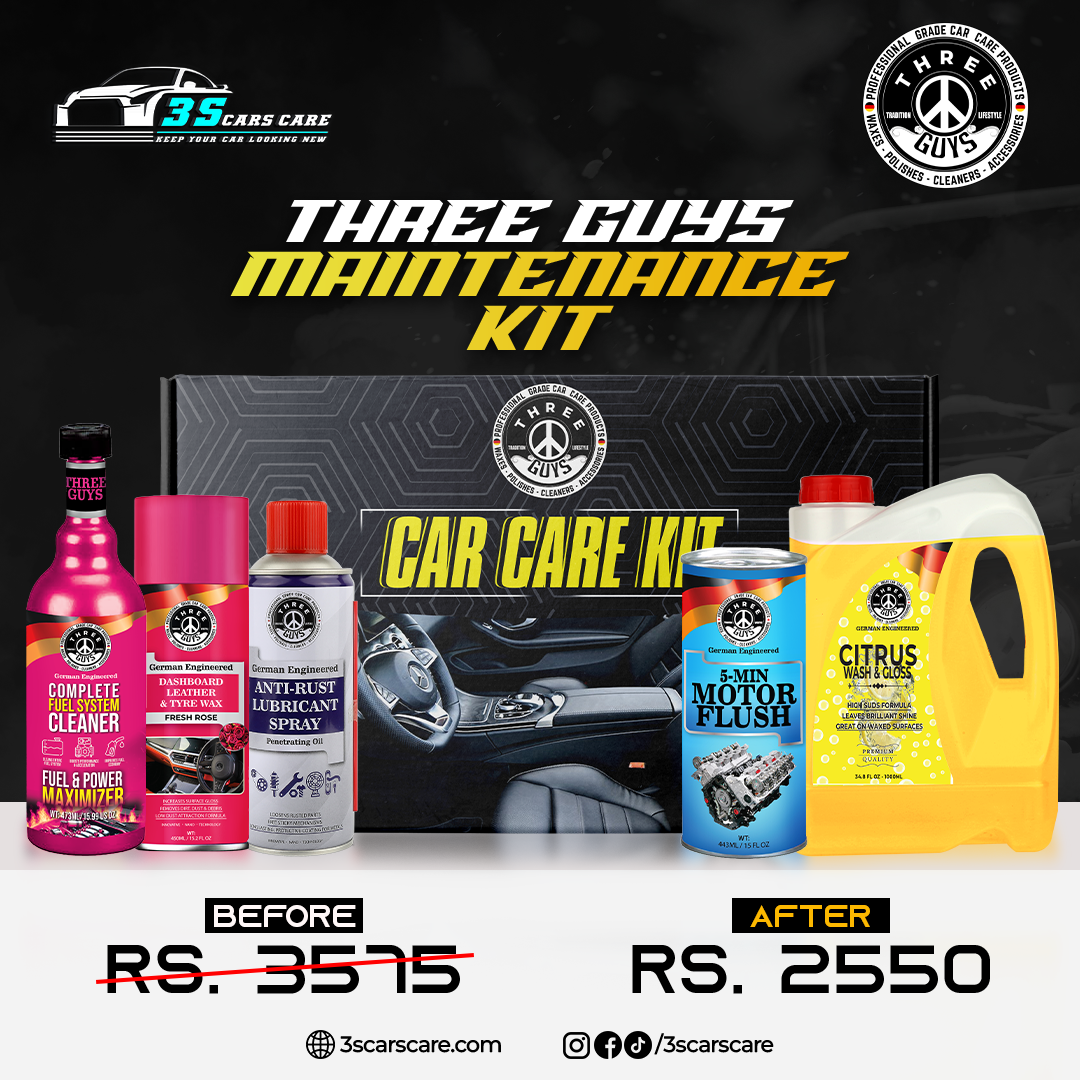 THREE GUYS Ultimate Car Maintenance Kit – Complete Care for Performance & Shine