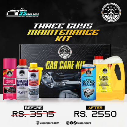 THREE GUYS Ultimate Car Maintenance Kit – Complete Care for Performance & Shine