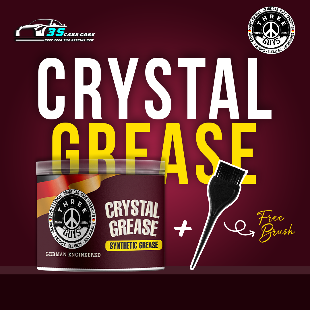 Crystal Grease - Synthetic Transparent Grade - THREE GUYS (German Engineered) Anti-Rust, Noise Reduction, High-Performance Lubrication for Automotive & Industrial Use (NLGI Grade-2)