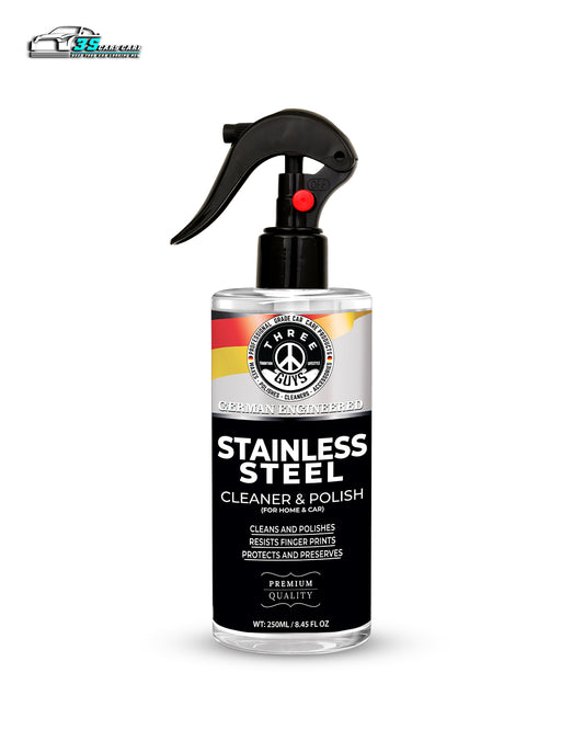 Stainless Steel Cleaner & Polish – Fingerprint Remover & Protective Shine Spray | THREE GUYS - German Engineered