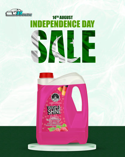 Wash & Shine Shampoo Raspberry – High Foam Car Shampoo | Snow Foam Car Wash Soap | Deep Cleaning & Long-Lasting Gloss | THREE GUYS - German Engineered