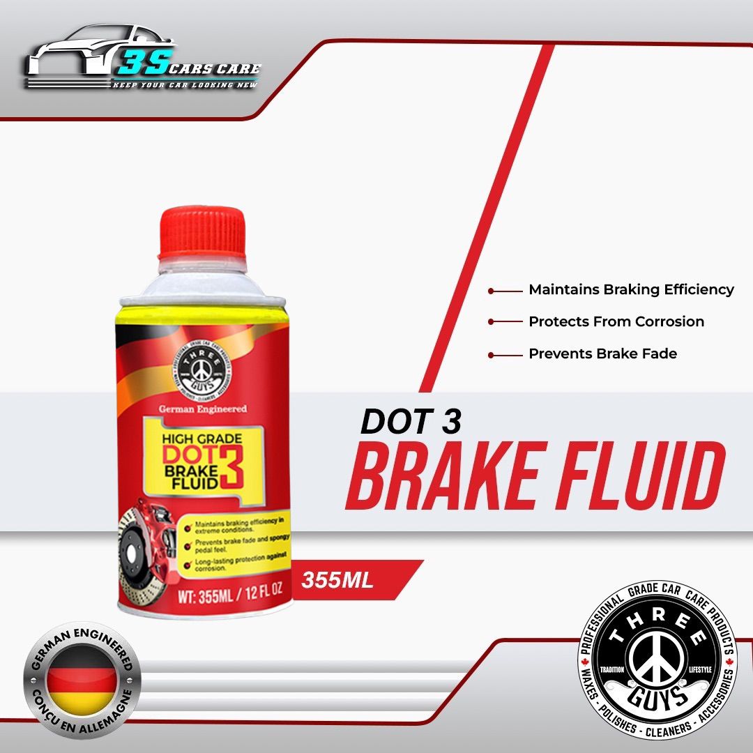 DOT3 Brake Fluid - 355ml | THREE GUYS (German Engineered)