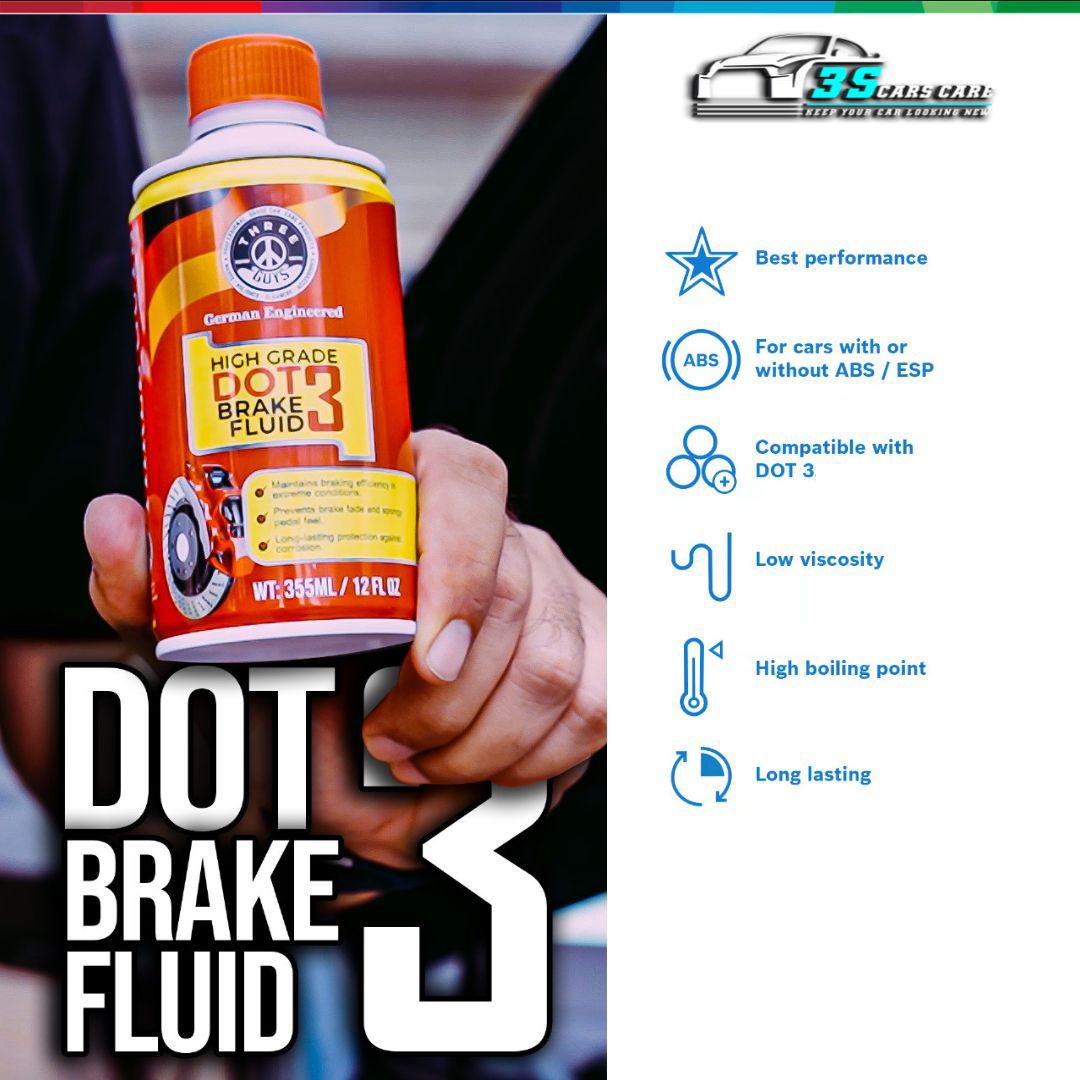 DOT3 Brake Fluid - 355ml | THREE GUYS (German Engineered)