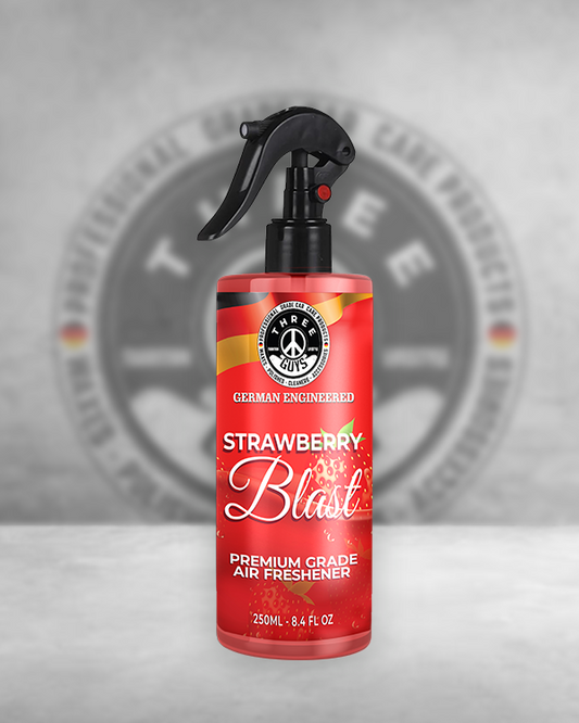 Strawberry Blast Premium Air Freshener – THREE GUYS - All-Natural Fresh Strawberry Scent for Cars, Homes, & Offices