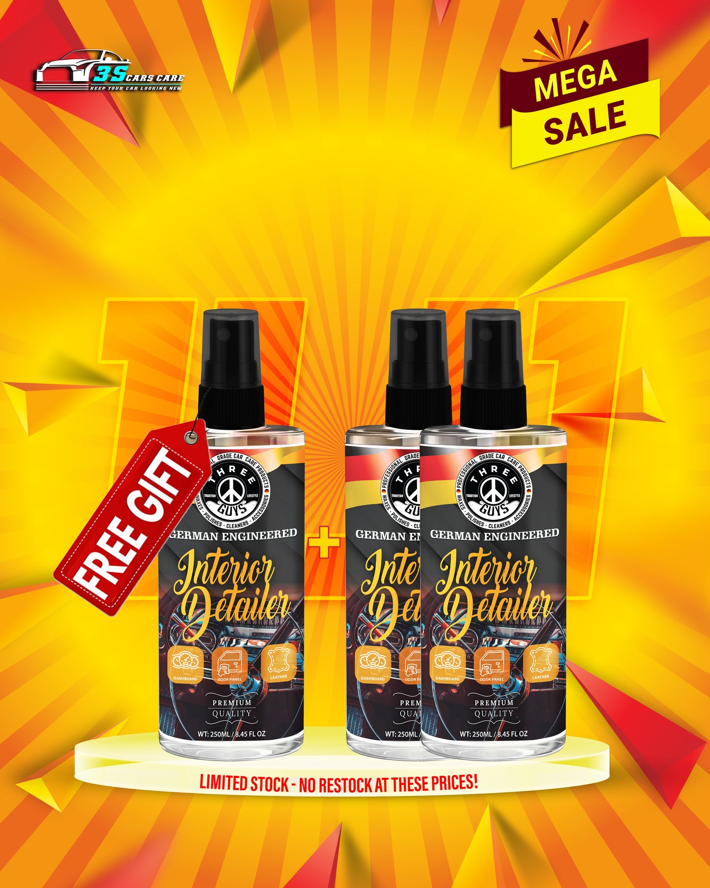 Interior Detailer – Clean. Refresh. Protect. – 250ml | THREE GUYS - German Engineered