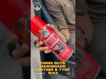 THREE GUYS Dashboard Leather & Tyre Wax (450ml) – Black Oud Fragrance | UV Protection & Dust Repellent | German Engineered