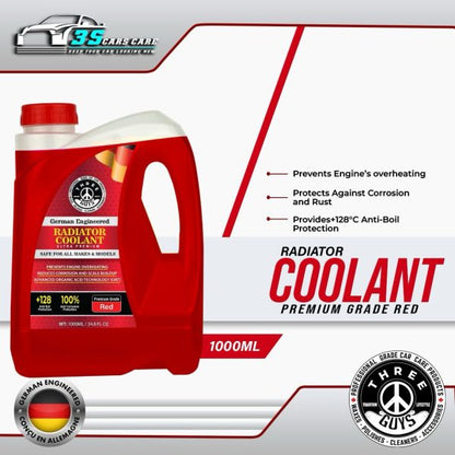 Radiator Coolant - Grade Red - 1000ml - THREE GUYS