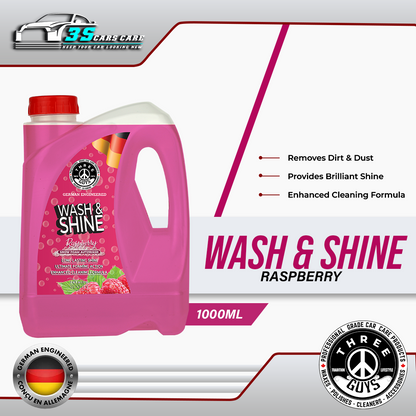 Wash & Shine Raspberry Shampoo - 1000ml - THREE GUYS