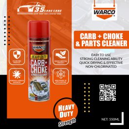 CARBURETOR + CHOKE & PARTS CLEANER 550ML WARCO